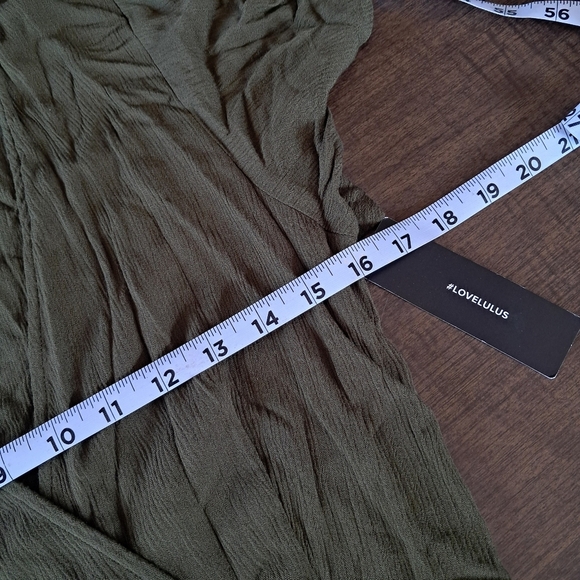 Lulus Harbor Point Olive Green Wrap Dress Size Medium NWT - Picture 9 of 9